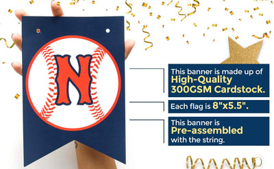 One High Chair Baseball Banner - Baseball Theme Party Banner - Cake Smasher