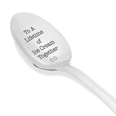 To A Lifetime Of Ice Cream Together Spoon | Anniversary Gift Ideas | Lovers Gift | Couples Gifts | Engraved Stainless Steel Spoon - BOSTON CREATIVE COMPANY