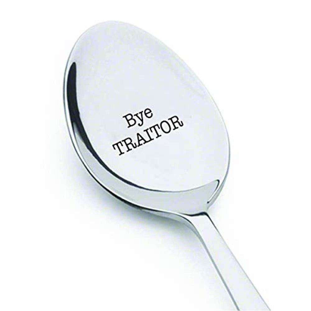 Bye Traitor Engraved Spoon Token Of Love For Coffee Lover - BOSTON CREATIVE COMPANY