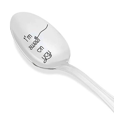 I'm Sweet On You - Engraved silverware spoon for kitchen decor by Boston Creative company LLC .# A7 - BOSTON CREATIVE COMPANY
