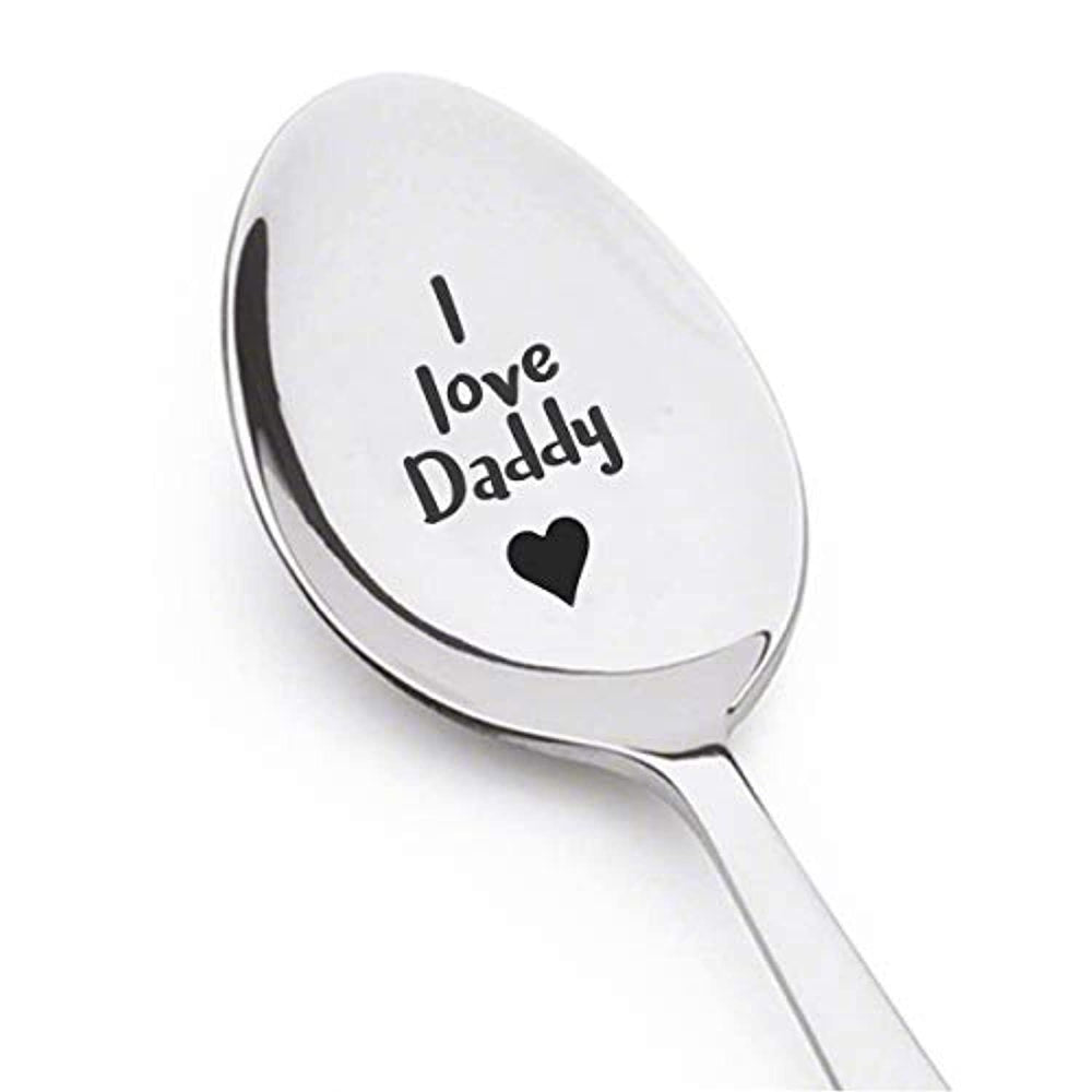 Engraved Dad Spoon Gifts-Stainless Steel Coffee/Teaspoon for Dad from Daughter Son - BOSTON CREATIVE COMPANY