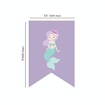 I AM ONE Banner Mermaid Party Supplies Birthday Decorations-Ocean Mermaid theme Girl's first -Birthday Party and Baby Shower Party Decorations-kids Purple pink under the sea party favors decorating kit - BOSTON CREATIVE COMPANY