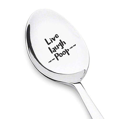 Live laugh Poop Funny Valentines Day Wedding Spoon Gift for Him Her - BOSTON CREATIVE COMPANY