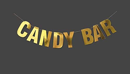 Candy Bar Candy Buffet Wedding Reception Dessert Bar Wedding Banner Gold banner - BOSTON CREATIVE COMPANY