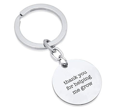 Inspirational Keychain Gift for Mom-Thank You For Helping Me Grow Love Keychain for Her - BOSTON CREATIVE COMPANY