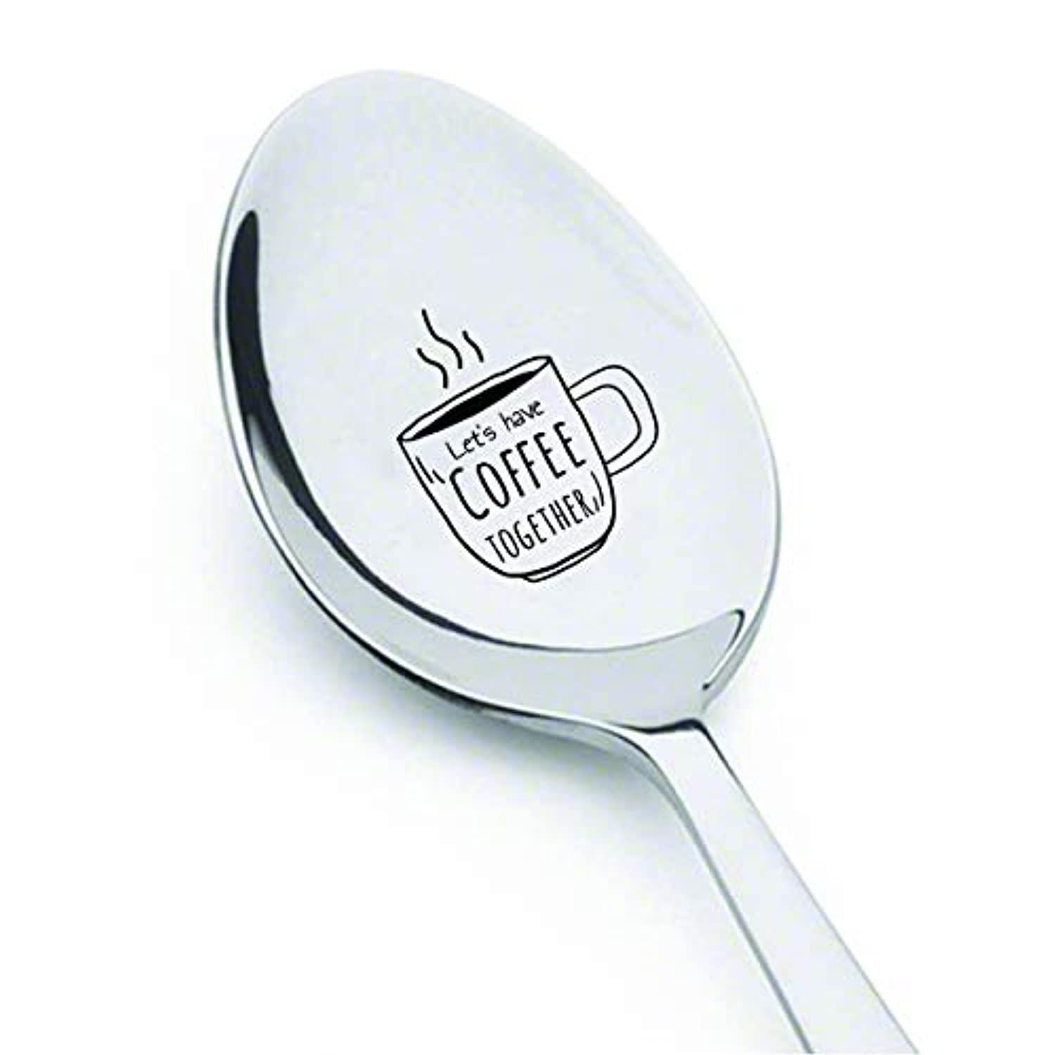 Good Morning Handsome Engraved Coffee Spoon – Stainless Steel, 7.5 Inch, Romantic Gift For Him, Birthday, Valentine’s Day