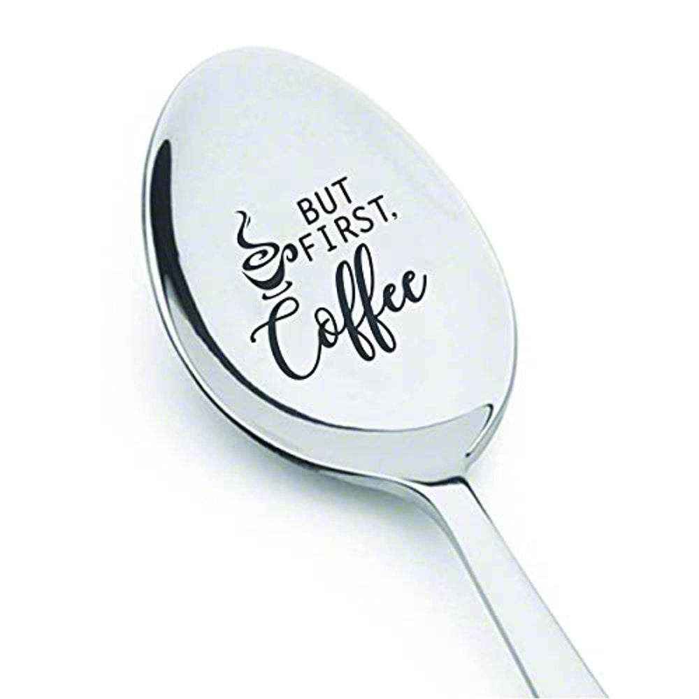 Coffee Lovers Engraved Spoon Gift For Dad/Mom - BOSTON CREATIVE COMPANY