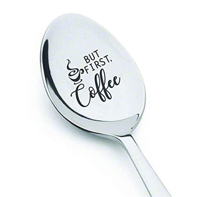 Coffee Lovers Engraved Spoon Gift For Dad/Mom - BOSTON CREATIVE COMPANY