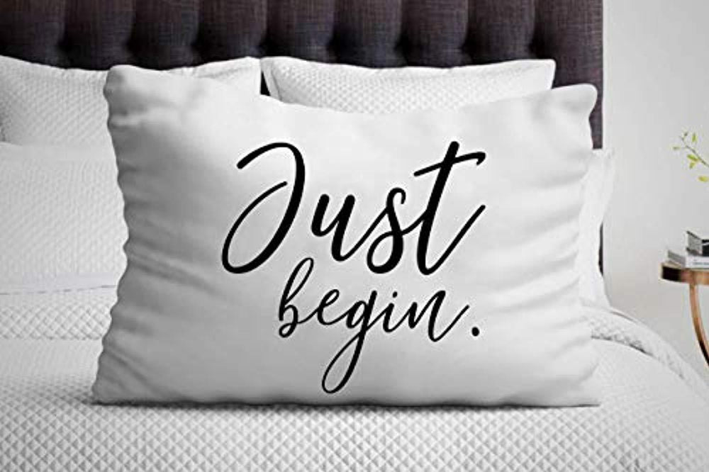 Pillow Cases For Newly Married- Just Begin Gift On Marriage - BOSTON CREATIVE COMPANY