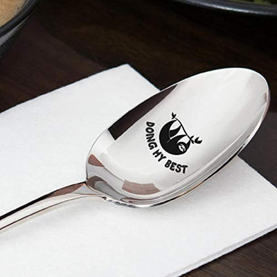 Engraved Stainless Steel Spoon-Funny Sloth Birthday Gift Ideas for Men Women - BOSTON CREATIVE COMPANY