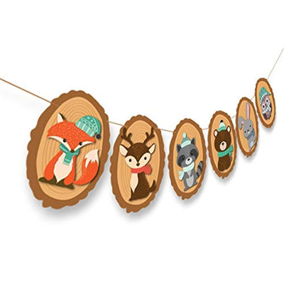 WOODLAND CREATURES BANNER - Woodland creatures baby shower Woodland baby shower decorations Deer baby shower decorations Woodland party supplies Woodland creatures Woodland creatures party supplies Woodland baby shower Fox baby shower decorations Woodland - BOSTON CREATIVE COMPANY