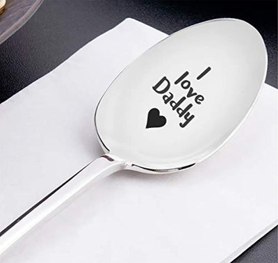 Engraved Dad Spoon Gifts-Stainless Steel Coffee/Teaspoon for Dad from Daughter Son - BOSTON CREATIVE COMPANY