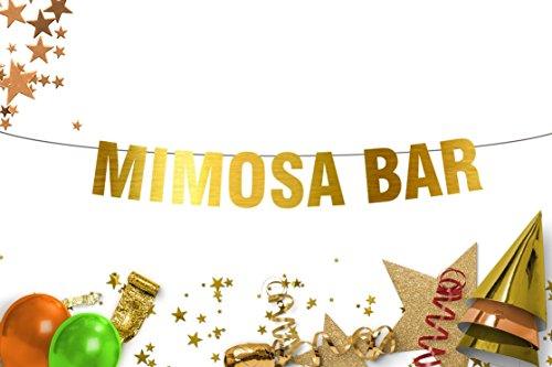 Mimosa Bar Party bachelorette bridal shower Gold banner - BOSTON CREATIVE COMPANY