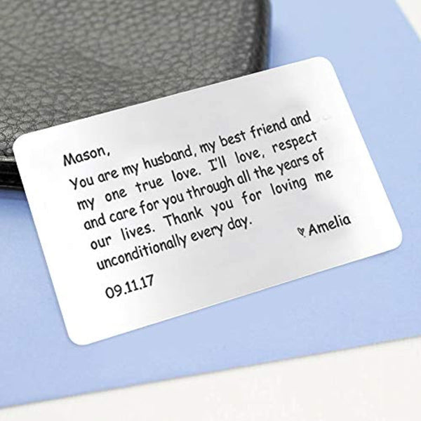Engraved Wallet Card Insert Anniversary Wallet Insert Gifts For Husband I Choose You Anniversary Steel Cards