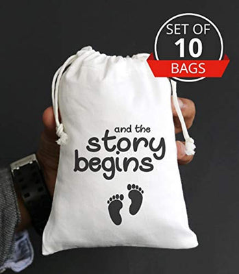 and the story begins-Baby Shower Candy Favors Bags-Set of 10 - BOSTON CREATIVE COMPANY