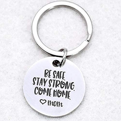 Keychain Gift | Be Safe Stay Strong Engraved Gift For Long Distance Relationship - BOSTON CREATIVE COMPANY