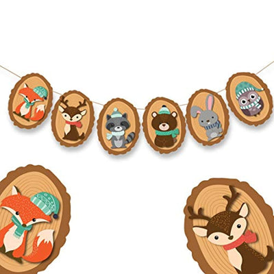 WOODLAND CREATURES BANNER - Woodland creatures baby shower Woodland baby shower decorations Deer baby shower decorations Woodland party supplies Woodland creatures Woodland creatures party supplies Woodland baby shower Fox baby shower decorations Woodland - BOSTON CREATIVE COMPANY