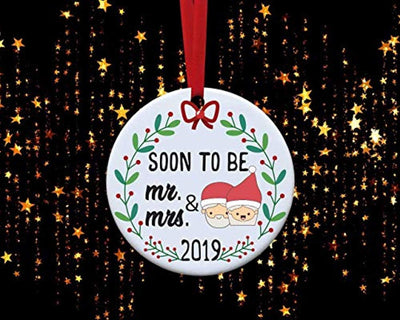 First Christmas Ornament Decoration-Soon to be Mr and Mrs-Just Engaged Christmas Decor - BOSTON CREATIVE COMPANY