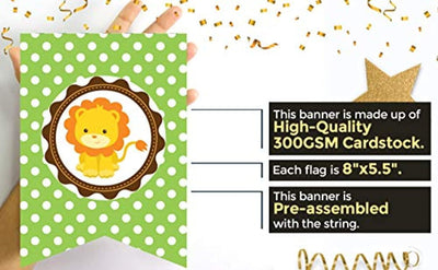 Welcome Baby Banner Jungle Safari Themed Backdrop Boy Girl Kids Wild One Happy 1st First Birthday Party Banner Newborn Baby Shower Neutral Party Supplies Animal decorating kit -Gender reveal party decoration kit - BOSTON CREATIVE COMPANY