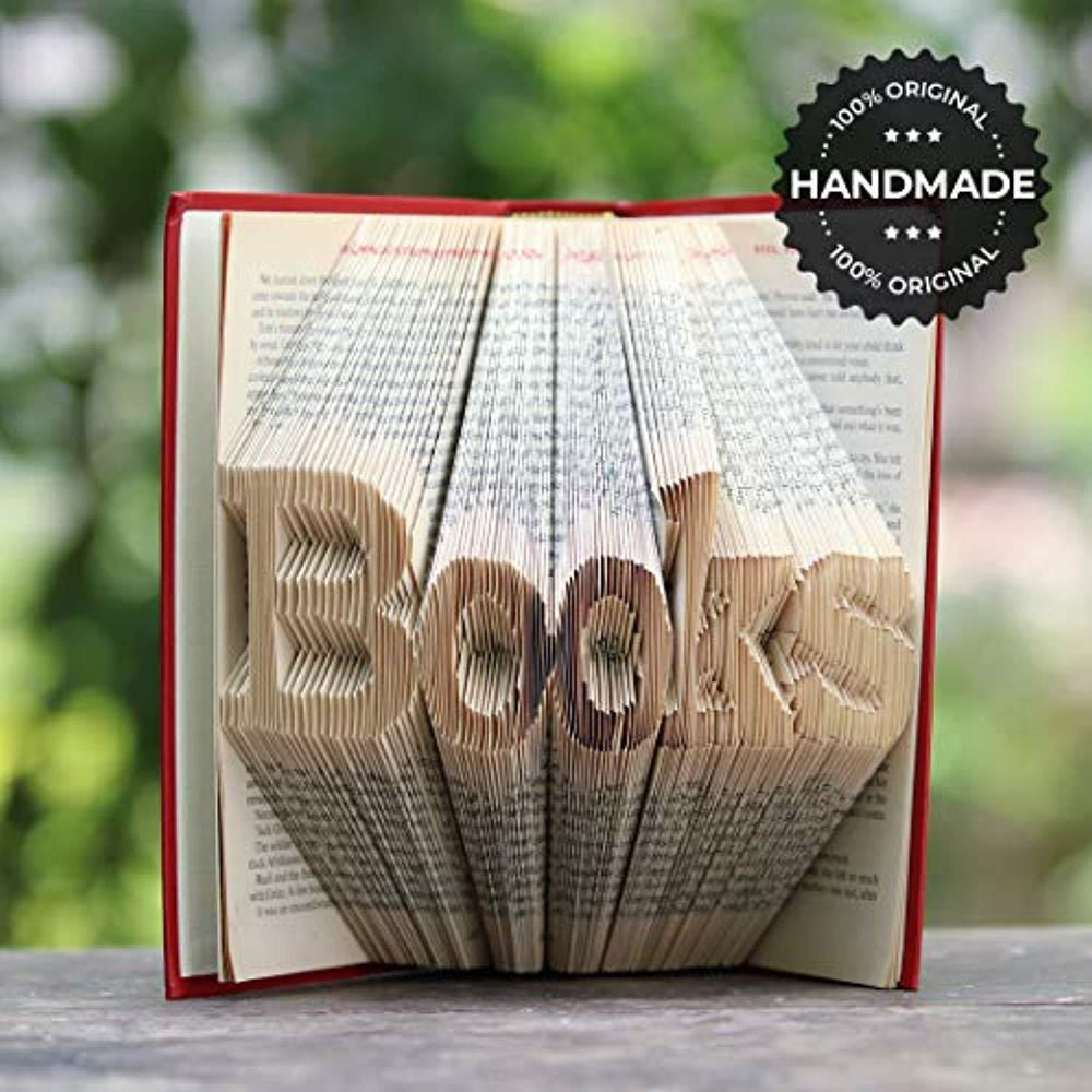 Books Folded Book Art Home Decor Gift for Book Lover Best Friend Couples - BOSTON CREATIVE COMPANY