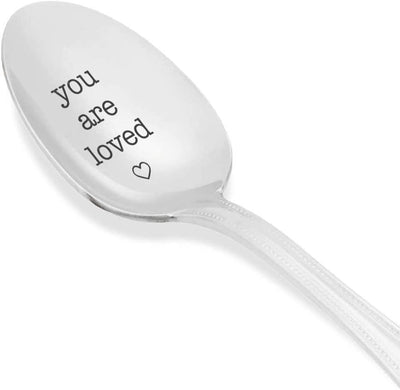 You Are Loved Tea Coffee Spoon | Engraved Valentines Day Gifts | Table Dessert Spoons | Stainless Steel Spoons - BOSTON CREATIVE COMPANY