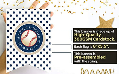 Party Tarty -Baseball Themed Party Favors Baby Shower Sports Themed Pennant Decoration-it's A Boy Banner Highchair Decorations For 1st Birthday Boy Decoration- Sport Decorations For Gender Reveal Party - BOSTON CREATIVE COMPANY