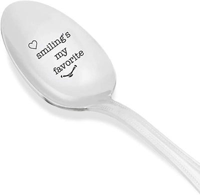 Smiling's My Favorite-Funny Easter Spoon-Cocoa Spoon-Engraved Message Spoon - BOSTON CREATIVE COMPANY