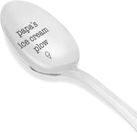 Papa's Ice Cream Plow Spoon | Fathers Day Gift Ideas | Creative Items | Engraved Stainless Steel Spoon . - BOSTON CREATIVE COMPANY