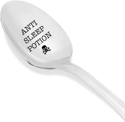 Anti Sleep Potion Engraved Stainless Steel Spoon- Best Present - Best selling Gifts - Small Cute Gifts For Sleepy Friends - BOSTON CREATIVE COMPANY