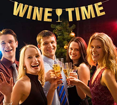 Wine Time Banner For Wine Tasting Party -it's Wine Time Decorative Garden Flag Happy Party Decor For Adult Alcohol Hour Party Supplies-Fiesta Themed Retirement Wedding Anniversary for Men Women - BOSTON CREATIVE COMPANY