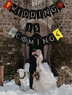Ideas from Boston-Game of throne Banner, Winter is coming here game of thrones party decorations, Wedding is coming marriage cutouts, GOT banners and flags - BOSTON CREATIVE COMPANY