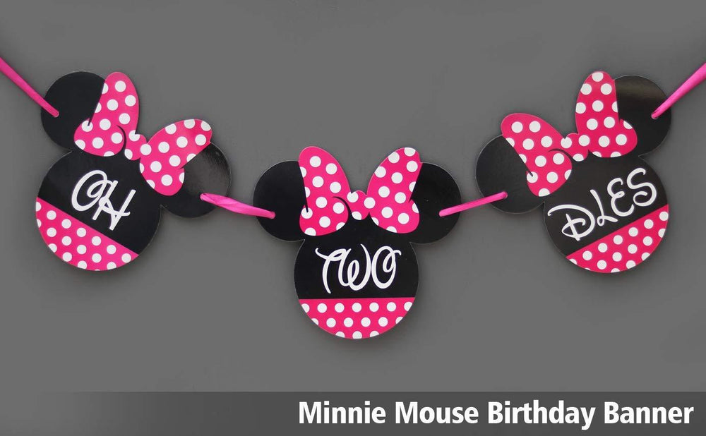 Minnie Mouse OH TWO DLES! Minnie mouse Birthday Banner party supplies - BOSTON CREATIVE COMPANY