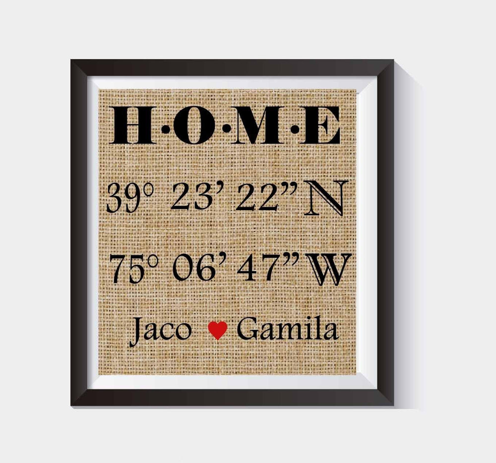Latitude Longitude Sign | House Warming Gift | Bridal Shower Gift | Wedding Gift | Home Decor Sign | New Home Housewarming | GPS Coordinates #038 - BOSTON CREATIVE COMPANY