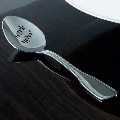 Work Hard Dream Big Never Give up - Best friend gifts - Teacher gifts - Engraved Spoon - BOSTON CREATIVE COMPANY