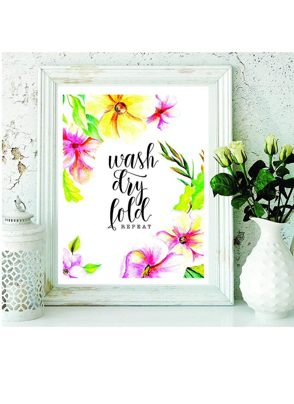 Wash Dry Fold Repeat Sign - Laundry Room Decor - Printable Laundry Sign - Laundry Poster - Wall Art - Laundry Room Print - Funny Bathroom Sign - Home Decor - BOSTON CREATIVE COMPANY