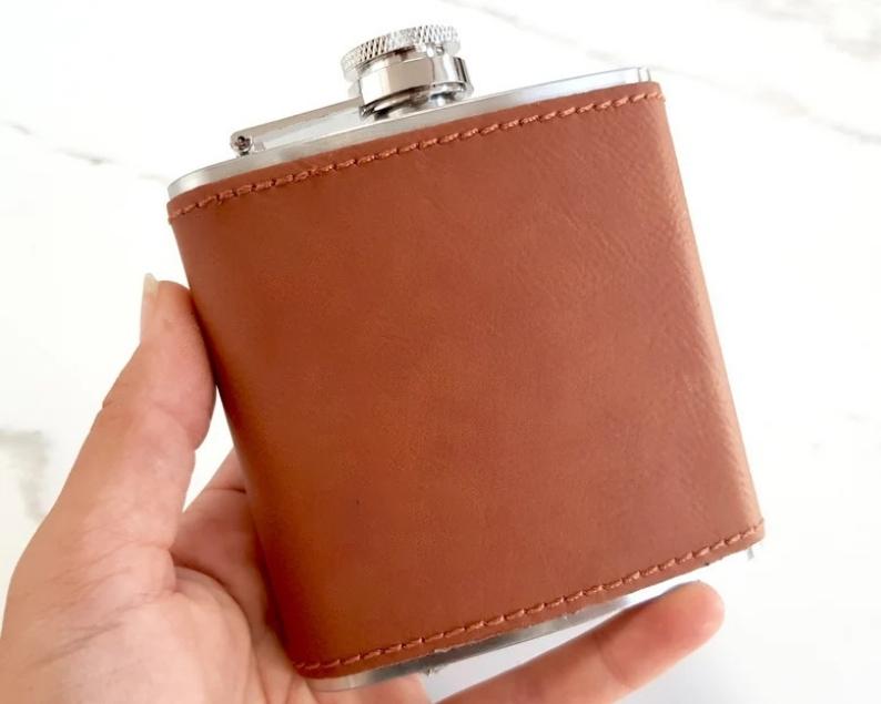 Leather Hip Flask - Boston Creative Company
