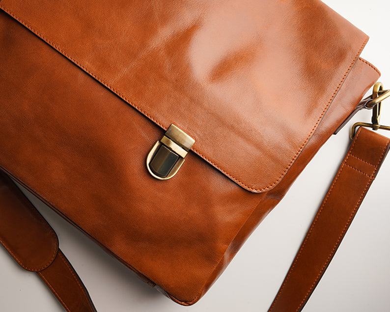 Leather Messenger Bag - Boston Creative Company