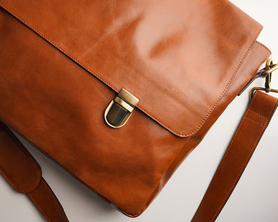 Leather Messenger Bag - Boston Creative Company