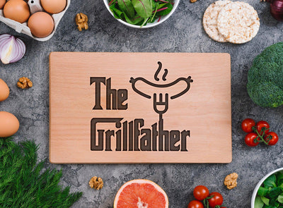 engraved wooden cutting board for father 