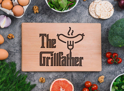 engraved wooden cutting board for father