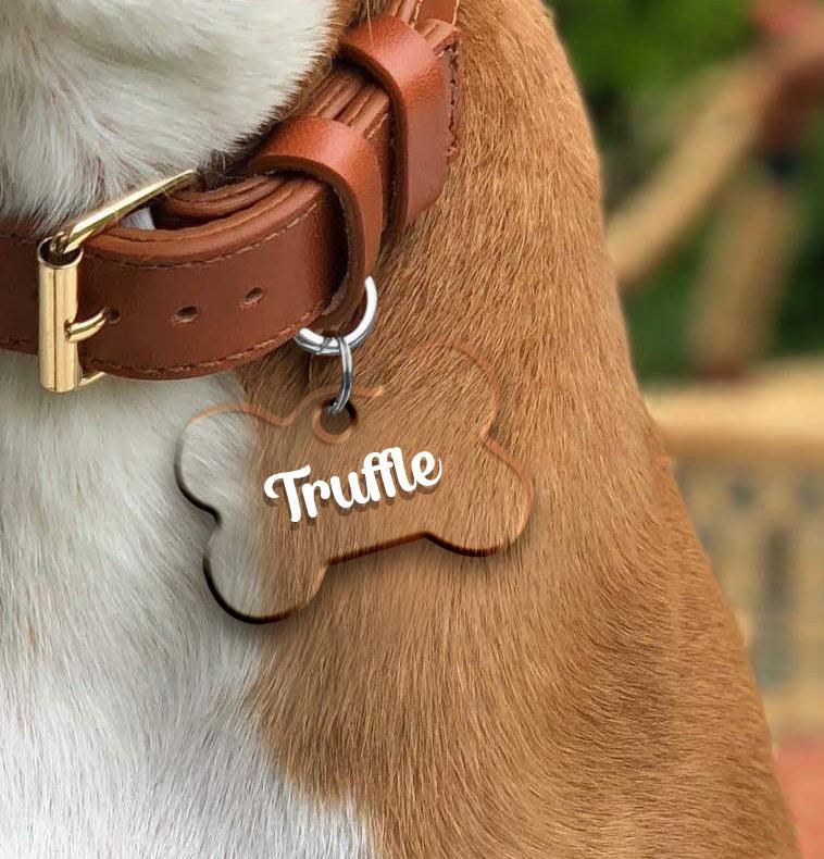 Christmas Dog Collar Gifts  Acrylic Bone Shape Dog ID Pet Tags