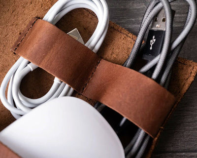 Leather Cable Organizer - Boston Creative Company