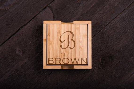 Corporate Gift wooden coaster - Set of 6 - BOSTON CREATIVE COMPANY