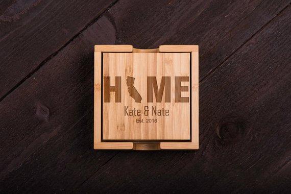 Home California Wooden Coaster Set of 6 - BOSTON CREATIVE COMPANY