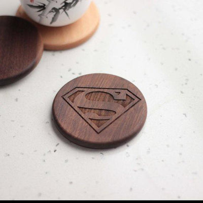 Superman wooden engraved coasters - Set of 6 - BOSTON CREATIVE COMPANY