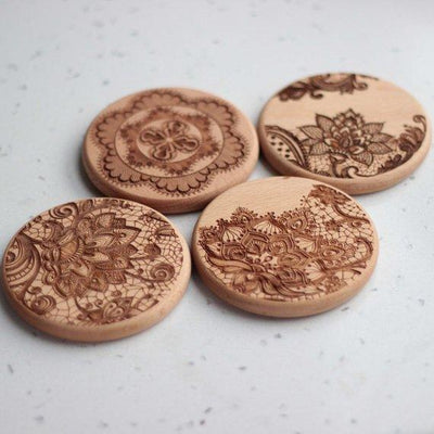 Lace Wood coasters - Set of 6 - BOSTON CREATIVE COMPANY