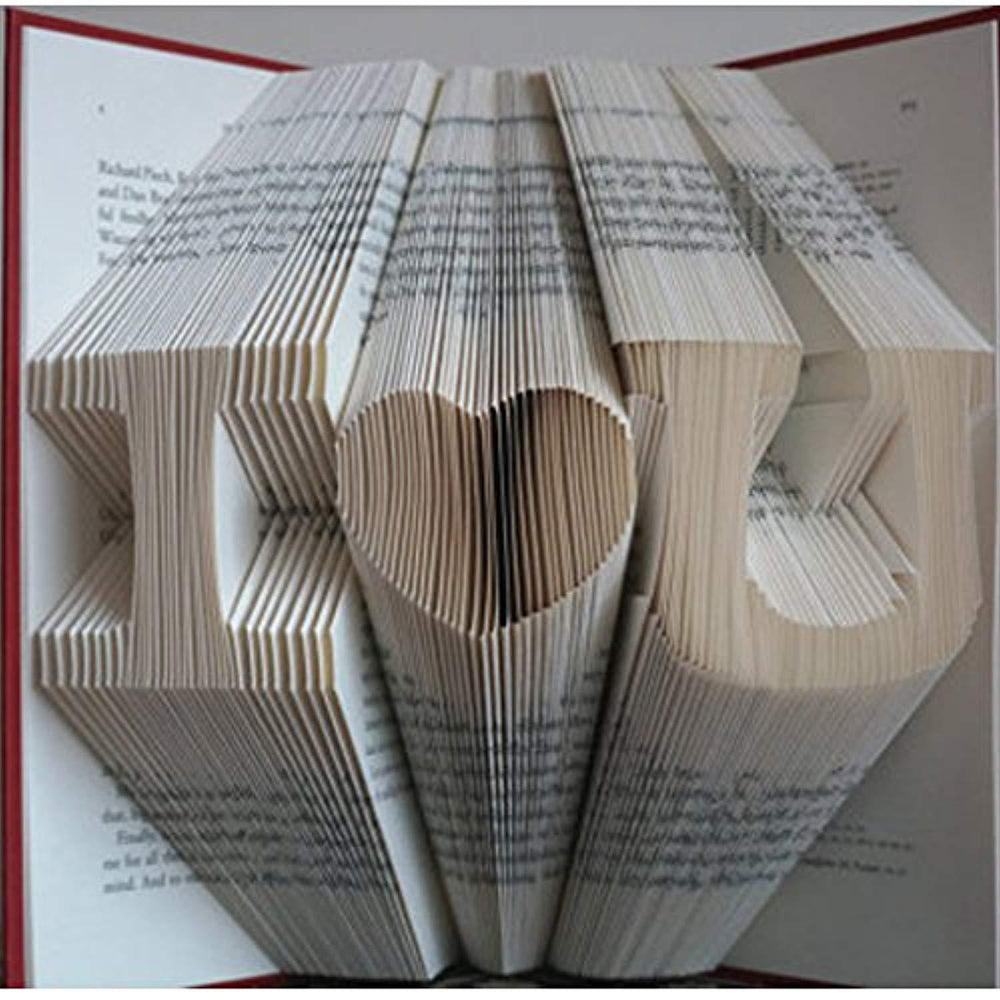 Pages of a book folded as  I love you