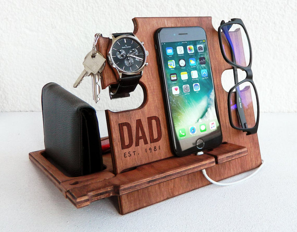 Wooden Docking Station Gift for Fathers Day | Multifunctional Gifts for Dad