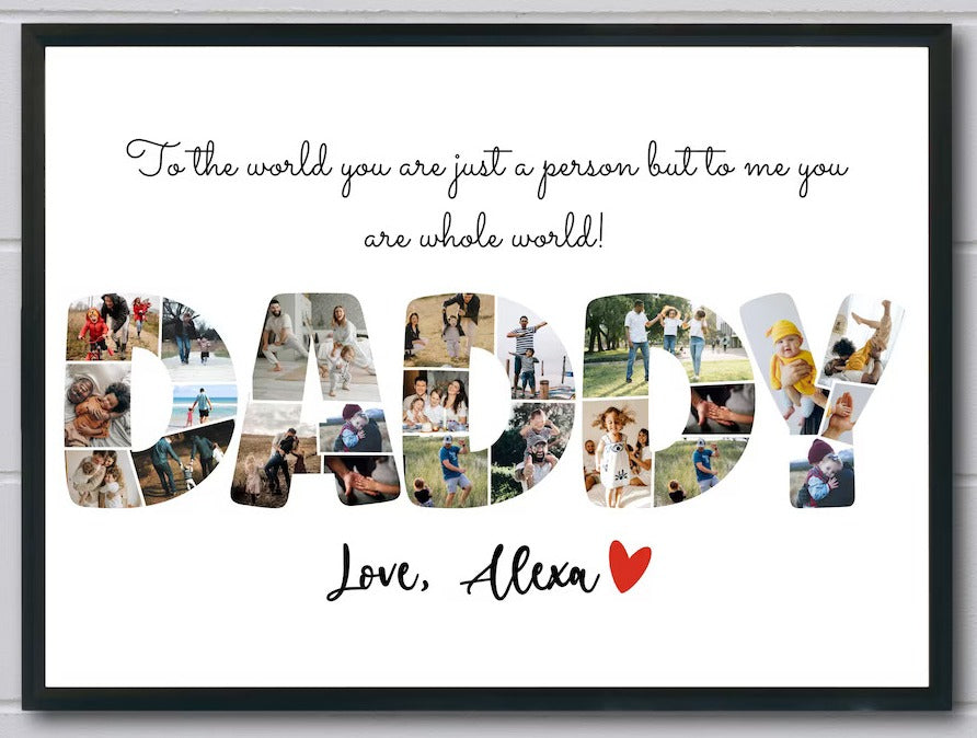 Personalized DADDY Photo Collage - Gifts for Dad | Father's Day Gift