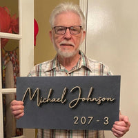 Modern ACP Name Plate, Personalized Door Sign, Custom Apartment Number Plaque